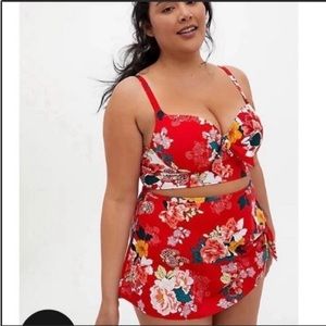 Torrid red floral tropical bikini swimsuit